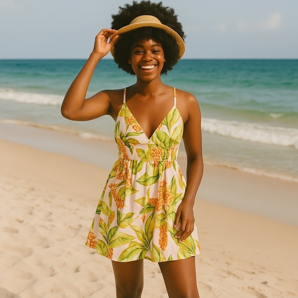 Band of the Free Printed Hook Front Mini Dress - Large - NWT
